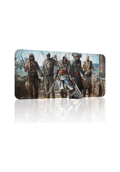 Assasin's Creed Kaymaz Dikişli Kauçuk Oyuncu Mousepad V4 - 90x40 Xxl Gaming Mouse Pad Fare Altlığı