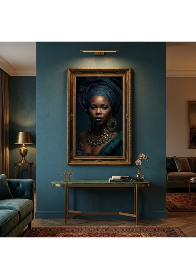 Afro Kraliçe Serisi 07 Majestic Gele & Afrofütürizm Portresi Canlı Renkler Ve Regal Duruş