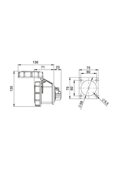 Mete Enerji 5x32a. Ip67 Makine Prizi -düz- Vidalı Bağlı 406524v