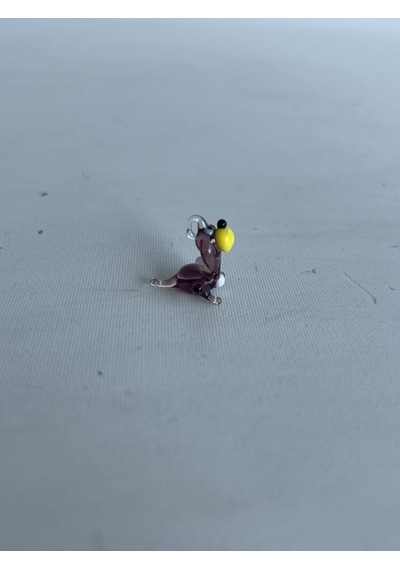El Yapımı Mini Murano Cam Köpek Biblo A124-01
