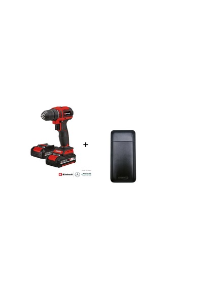 Einhell TE-CD 18/40 Li Bl 2x2.0AH Çift Akülü Vidalama 4513995 + Akdeniz S125Q Powerbank Set
