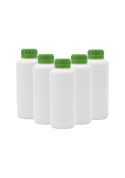 Borox Plastik Yuvarlak Yeşil Kilit Kapaklı Numune Şişe 5 x 500 ML