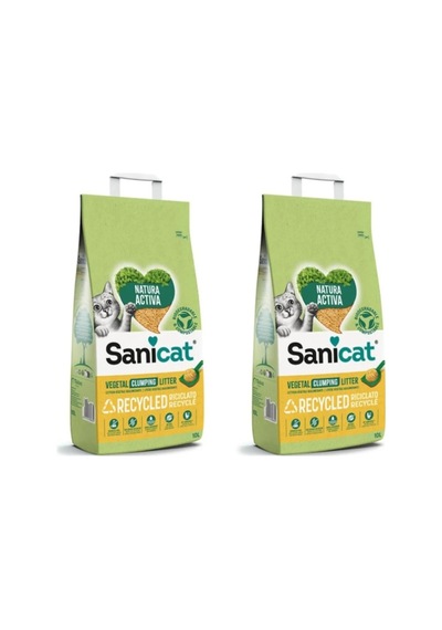 Sanicat Vegetal Clumping Litter Topaklaşan Organik Bentonit Kedi Kumu 2 x 10 L
