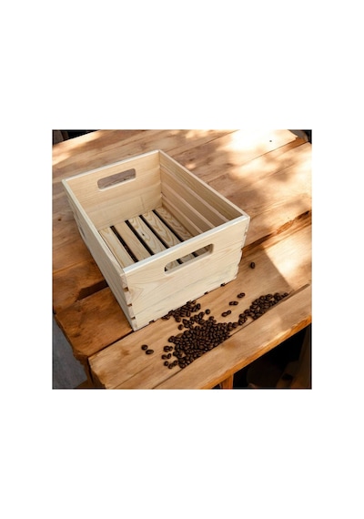 Ahşap Kasa - Raf - Kitaplık - Organizer Düzenleyici 40cm Boy X 30cm En X 20cm Yükseklik Bej