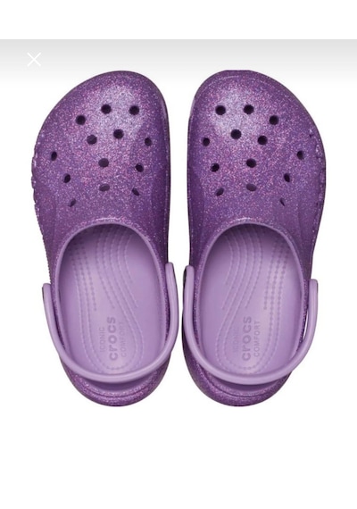 Crocs Baya Platform Glitter Clog Kadın Terlik Mor
