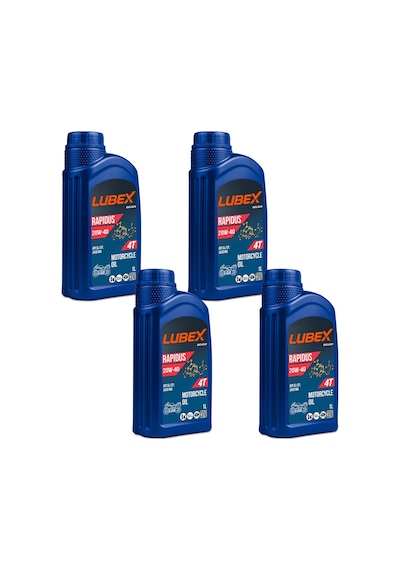 Lubex Rapidus 20W-40 1 L 4 Zamanlı Motosiklet Yağı (4 Adet)