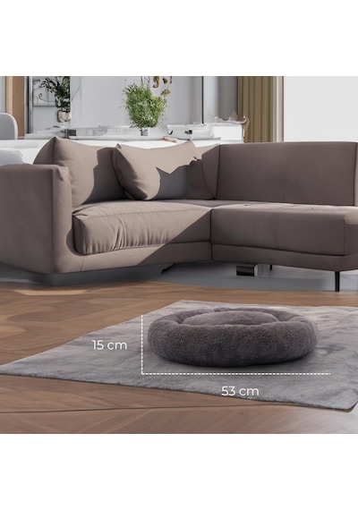 Peluş Kedi Ve Köpek Yatağı Beyaz Renkte, Ekonomik Kedi Yatağı Antrasit