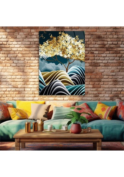 Gerçek Cama Baskı Sanat Temalı Tekli Cam Tablo S218