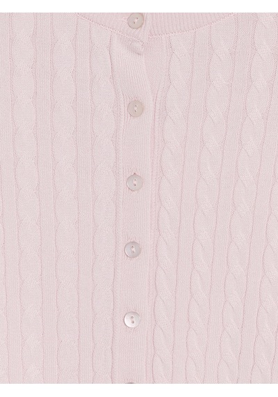 Lcw Modest Pembe Saç Örgüsü Desenli Kadın Triko Hırka
