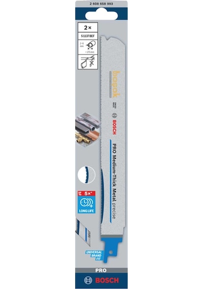 Bosch Pro S 1137 Bef 2-6 Mm Metal Boru 2'li Panter Testere Ucu 225 Mm 2608658993