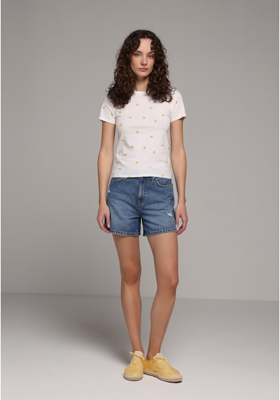 Colin's Colins Slim Fit Yuvarlak Yaka Metraj Baskılı Kadın Beyaz Kısa Kol Tişört Cl1079666 Q1.v2 Wht Colin's Colins Slim Fit Yuvarlak Yaka Metraj Baskılı Kadın Beyaz Kısa Kol Tişört Cl1079666 Q1.v2 Wht