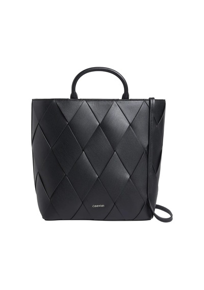 Calvin Klein Ck Woven Medıum Tote, Beh Siyah Kadın Çanta