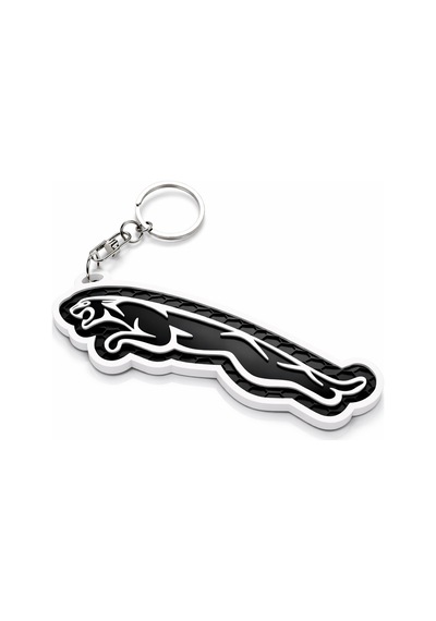 3d Baskı Jaguar Logo Tasarım Anahtarlık Petek Desenli Spor Araba Anahtarlığı Siyah Beyaz