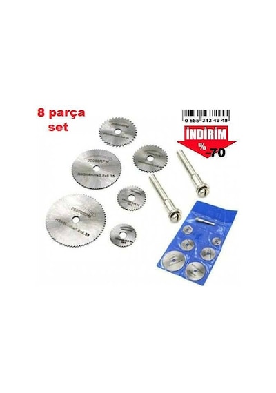 8 Parça Kesme Mini Diski Gravür Uç Seti Ahşap Kesici