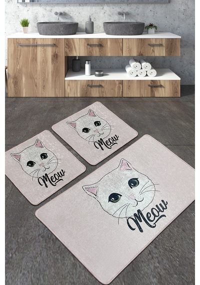 Miya Banyo Halısı Djt 3 Lü Set Çok Renkli