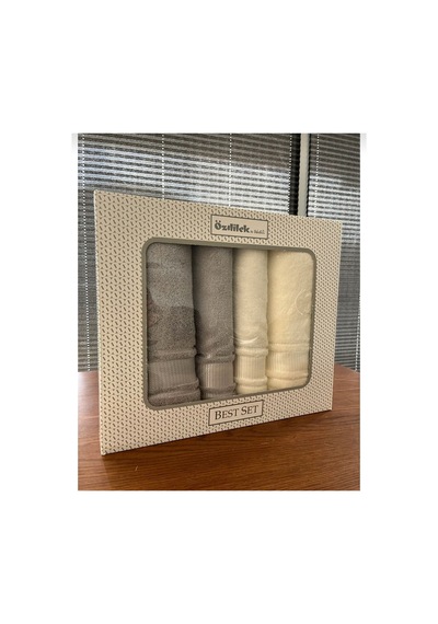 4 Parça Best Set 2 Ad. 90x150 Cm 2 Ad. 50x90 Cm Gri-krem