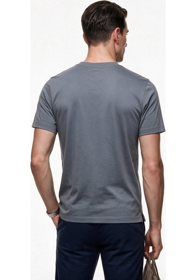 Jsco Erkek Bisiklet Yaka Rahat Kesim Pamuklu Kısa Kollu Basic T-shirt Js2674 Açık Gri