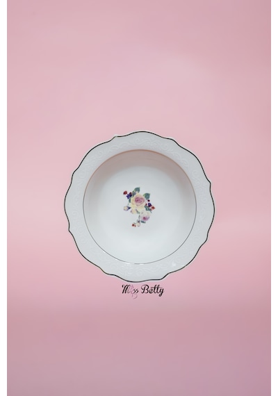 Rose Deluxe New Bone 24 Parça Yemek Takımı Sofra Sunum Seti Beyaz - Pembe