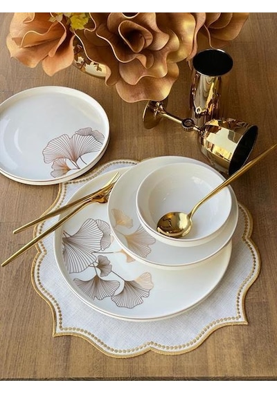 Yemek Takımı Modern Ginkgo 24 Parça 6 Kişilik Renkli