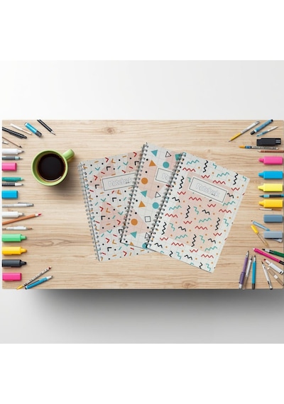 A5 Spiralli Shapes Defter 40 Yaprak 3'lü Tamamı Çizgisiz