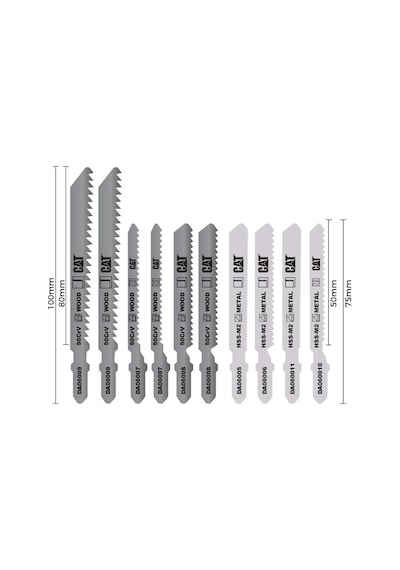 Cat Da06901 10 Parça Profesyonel Metal/ahşap Hassas/kaba Kesim Dekupaj Testere Ucu