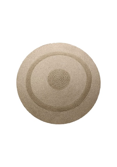 Eko Halı Patna Ptn 12 Natural Xw Jüt Hasır Görünümlü Hav Toz Vermez Örgü Halı - 120X120