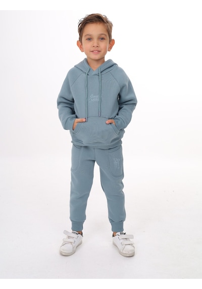 Toontoy Erkek Çocuk Nakışlı Eşofman Takım Mavi