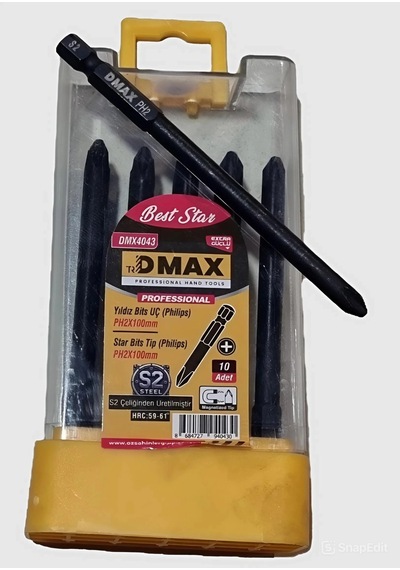 Dmax Professional Yıldız Bits Uç Ph2x100mm 10lu Kutu