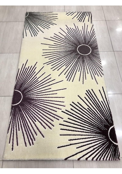 Saray Halı Samyeli 11473 Rn 100X200 Lila Krem 2 Metre Yolluk !