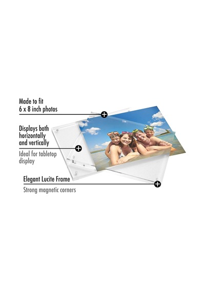 6x8 Akrilik Resim Çerçevesi, Manyetik Köşeli Şeffaf Fotoğraf Çerçevesi, Masa Üstü, Mikrofiber Kumaş Dahil