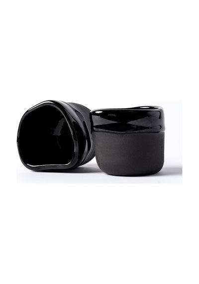 Must Siyah/mavi Stoneware Hareli El Yapımı Mug & Türk Kahvesi Karışık 2li Set 8636 Siyah Mavi