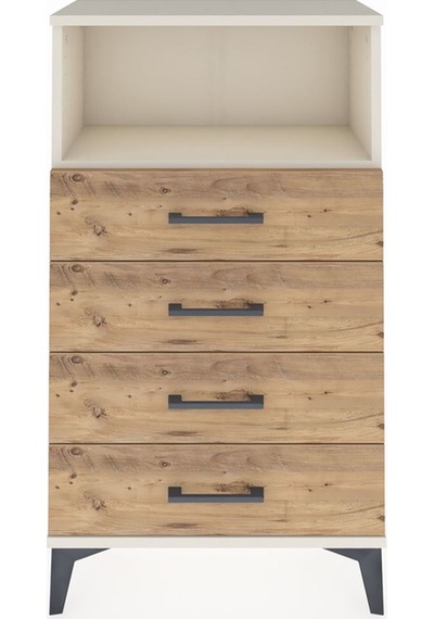 Arges Komodin Tek Raflı 4 Çekmeceli 60x30x106 Aytaşı-çam Aytaşı