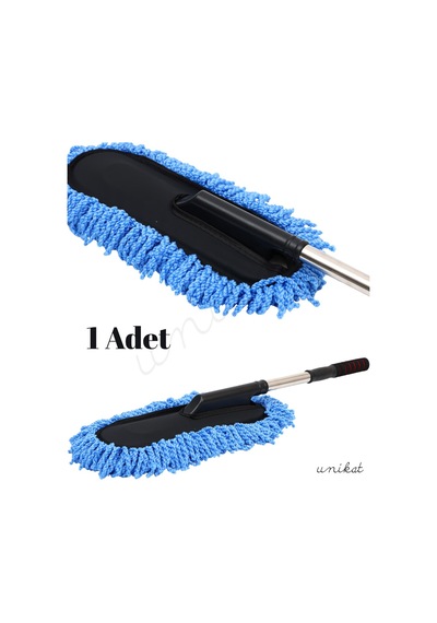 Mikrofiber Örgü Başlıklı Araç Yıkama Ve Toz Alma Mopu Mavi Renk 1 Adet