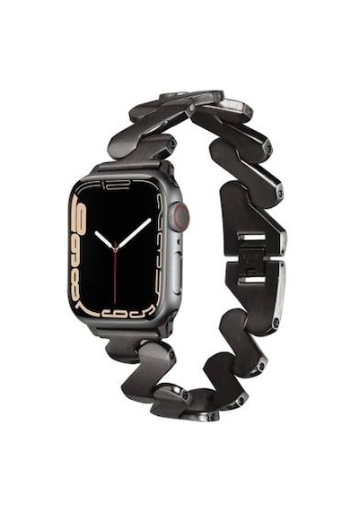 Apple Watch Uyumlu 38mm Kordon Krd-80 Metal Strap Kayış - Siyah