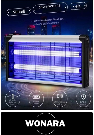 Premium Güçlü Ultraviyole Işıklı Ev Duvar Tipi Haşere Böcek Öldürme Lambası Sinek Sivrisinek Tuzağı