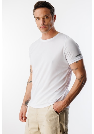 Genius Store Erkek Nem Emici Hızlı Kuruma Atletik Teknik Performans Spor T-shirt Drıfıt - Kısakolnew - Beyaz