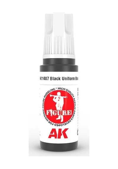 Ak Interactive 11407, 17 Ml. 3gen Black Uniform Base Figür Boyası Standart