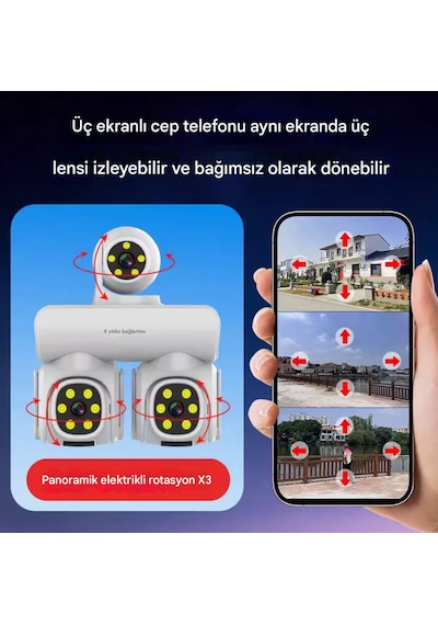 12mp 10x Zoom Üç Lensli Wıfı Güvenlik Kamerası Ptz Su Geçirmez
