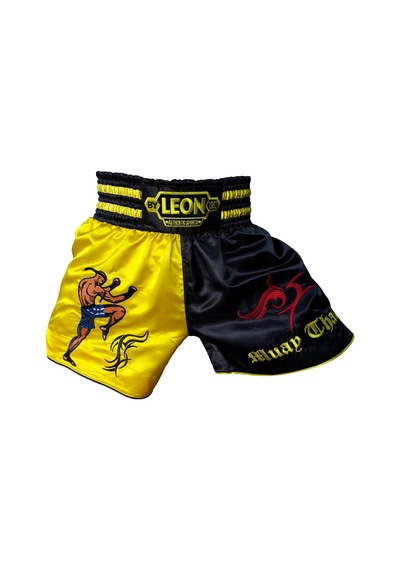 Leon Warrior Profesyonel Muay Thai Ve Kick Boks Şortu Sarı Siyah Renkli Byl1005 Siyah-sarı
