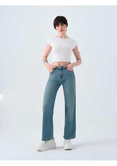 Loft Bella Regular Fit Mavi Kadın Jean Pantolon Lf2039973 Mavi