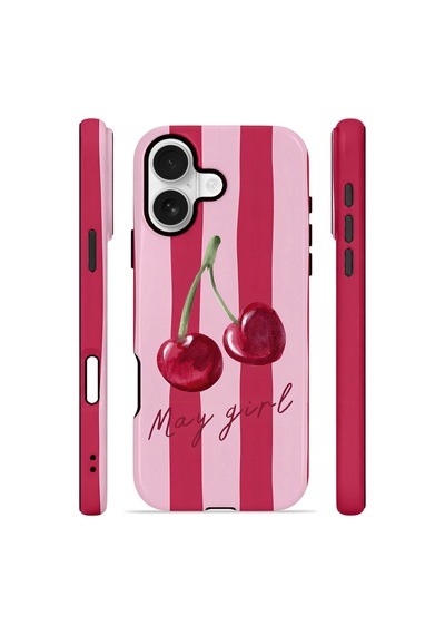 Apple iPhone Uyumlu 17 Vorian Çift Katmanlı Magsafe Kılıf Cherry Girl