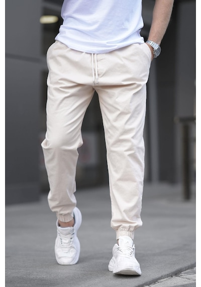 Madmext Bej Relaxed Jogger Pantolon 6853-bej Bej