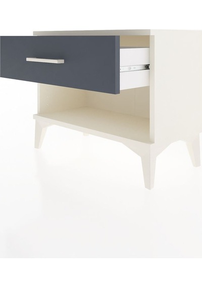 Arges Komodin Tek Çekmeceli 60x30x48 Aytaşı-antrasit Aytaşı