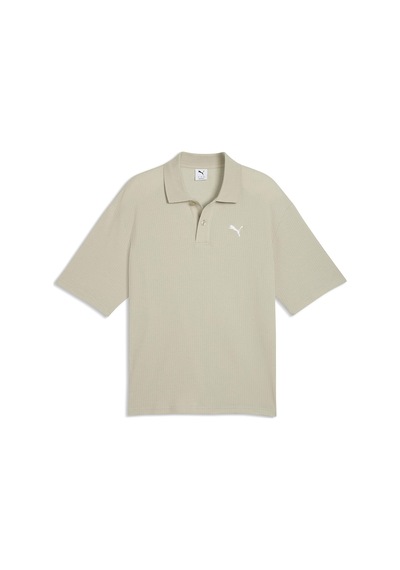 Puma Wardrobe Essentials Boxy Erkek Bej Günlük Stil Polo Yaka T-shirt 63436261 Bej