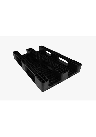 Plastik Palet Siyah 3 Kızaklı Raf Paleti 80X120X15 Cm 14 Kg
