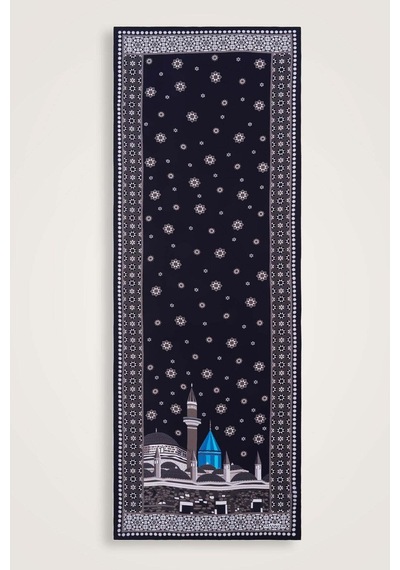 Imannoor Vuslat Siyah Floş Viskon Şal 70x210 Siyah