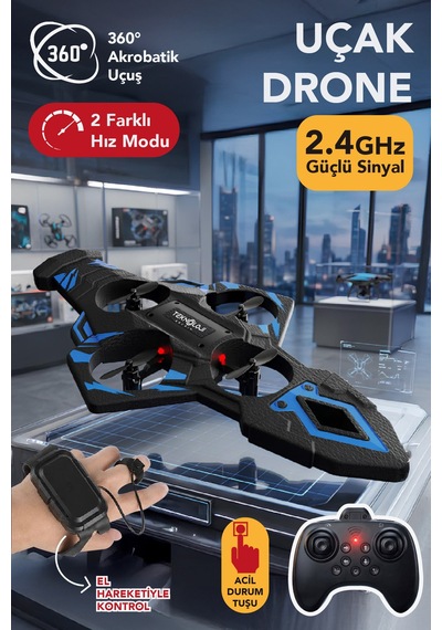 Led Işıklı El Hareketi Kontrollü Mini Drone 360 Uçuş, Tek Tuş Kalkış, Uzaktan Kumandalı
