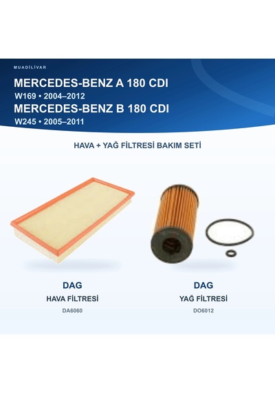 Mercedes Benz A W169 / Mercedes Benz B W245 Hava+yağ Filtre Bakım Seti