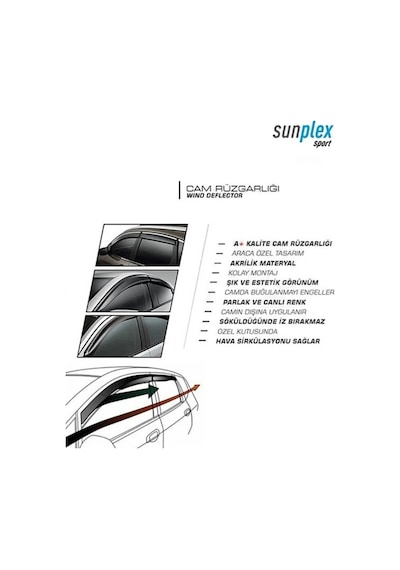 Sunplex Byd Uyumlu Seal U 2024 Sonrası Chrome Style 4 Lü Set Kromlu Cam Rüzgarlığı Ön Ve Arka Parça