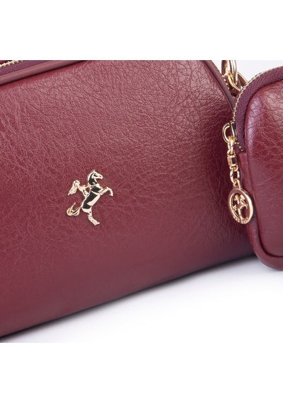 Nas Bag Kadın Mini Cüzdanlı Omuz Ve Çapraz Çanta Bordo Victoria